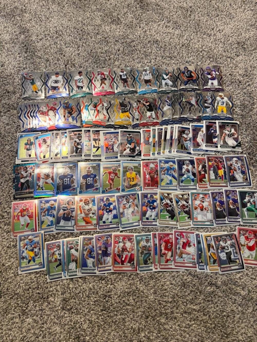 Lot of 105 Panini Donruss Optic & Phoenix 2024-2025 football cards with Rookies